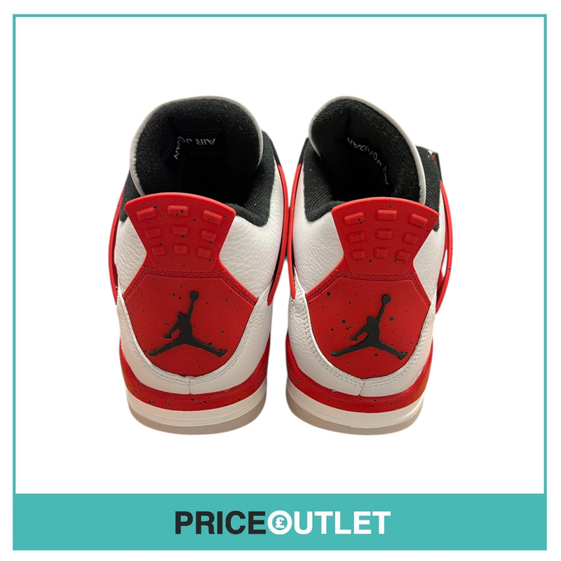 Nike - Air Jordan 4 Retro - DH6927 161 - Size UK 8 - White, Fire Red & Black - BRAND NEW WITH BOX (Slight Damage)