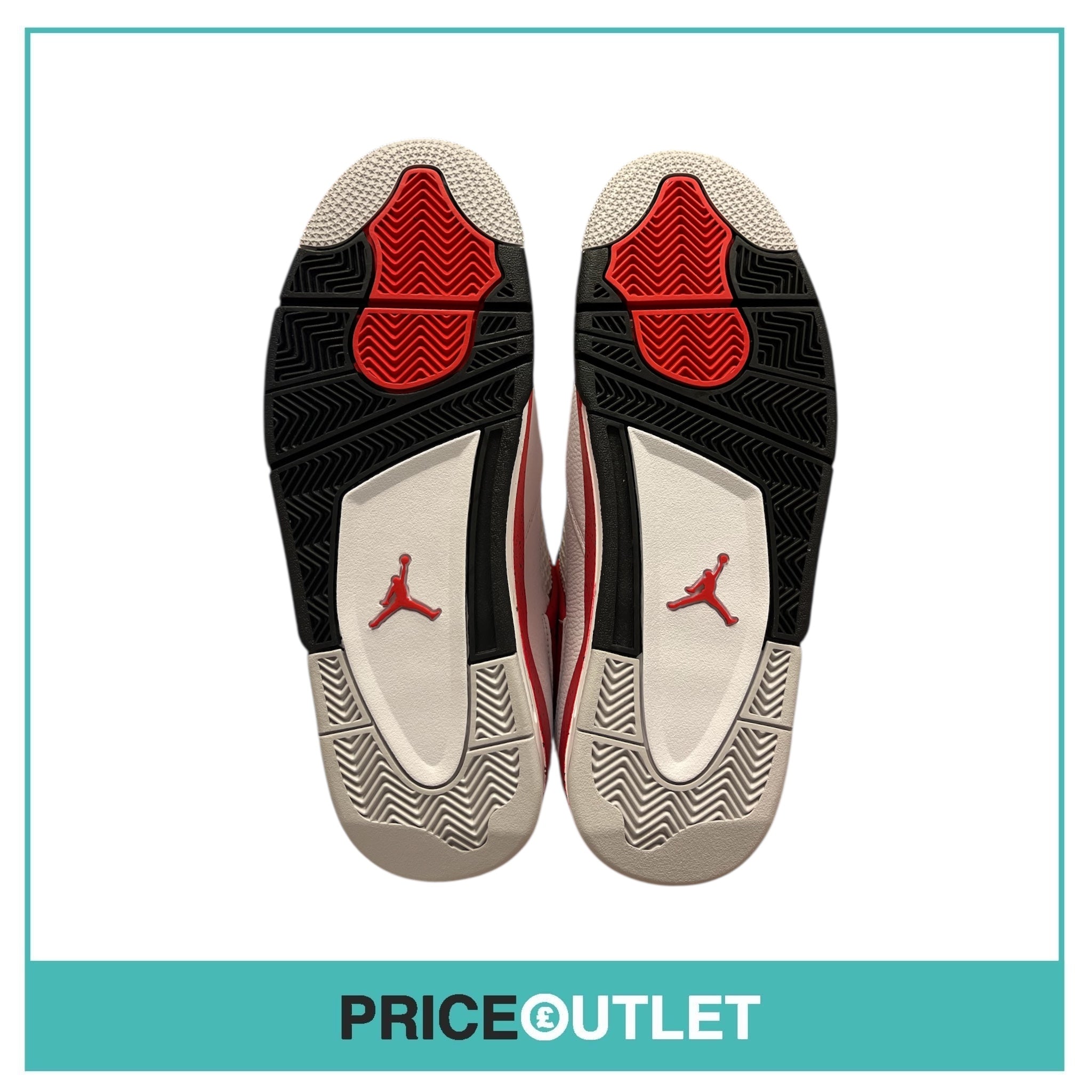 Nike - Air Jordan 4 Retro - DH6927 161 - Size UK 9 - White, Fire Red & Black - BRAND NEW WITH BOX (Slight Damage)