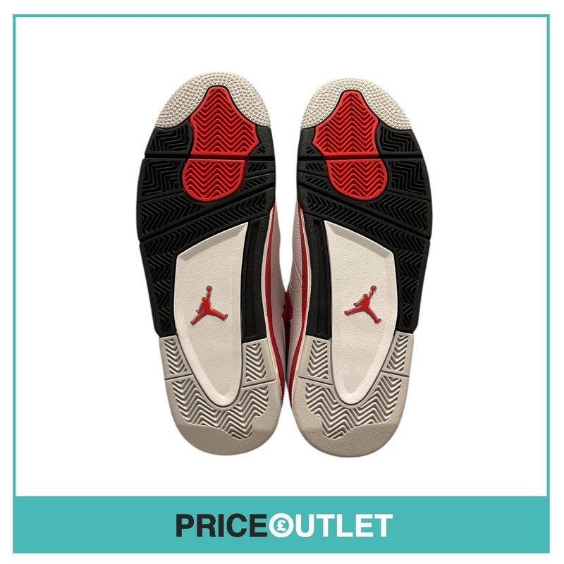 Nike - Air Jordan 4 Retro - DH6927 161 - Size UK 8 - White, Fire Red & Black - BRAND NEW WITH BOX (Slight Damage)