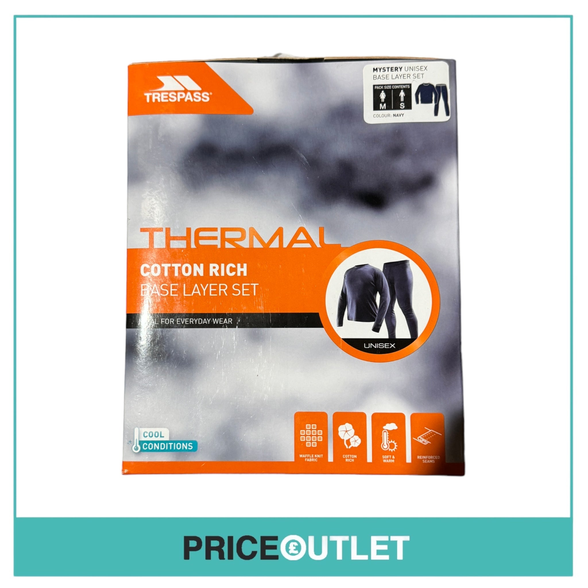 Trespass - Thermal Cotton Rich Base Layer Set - Navy - M/S