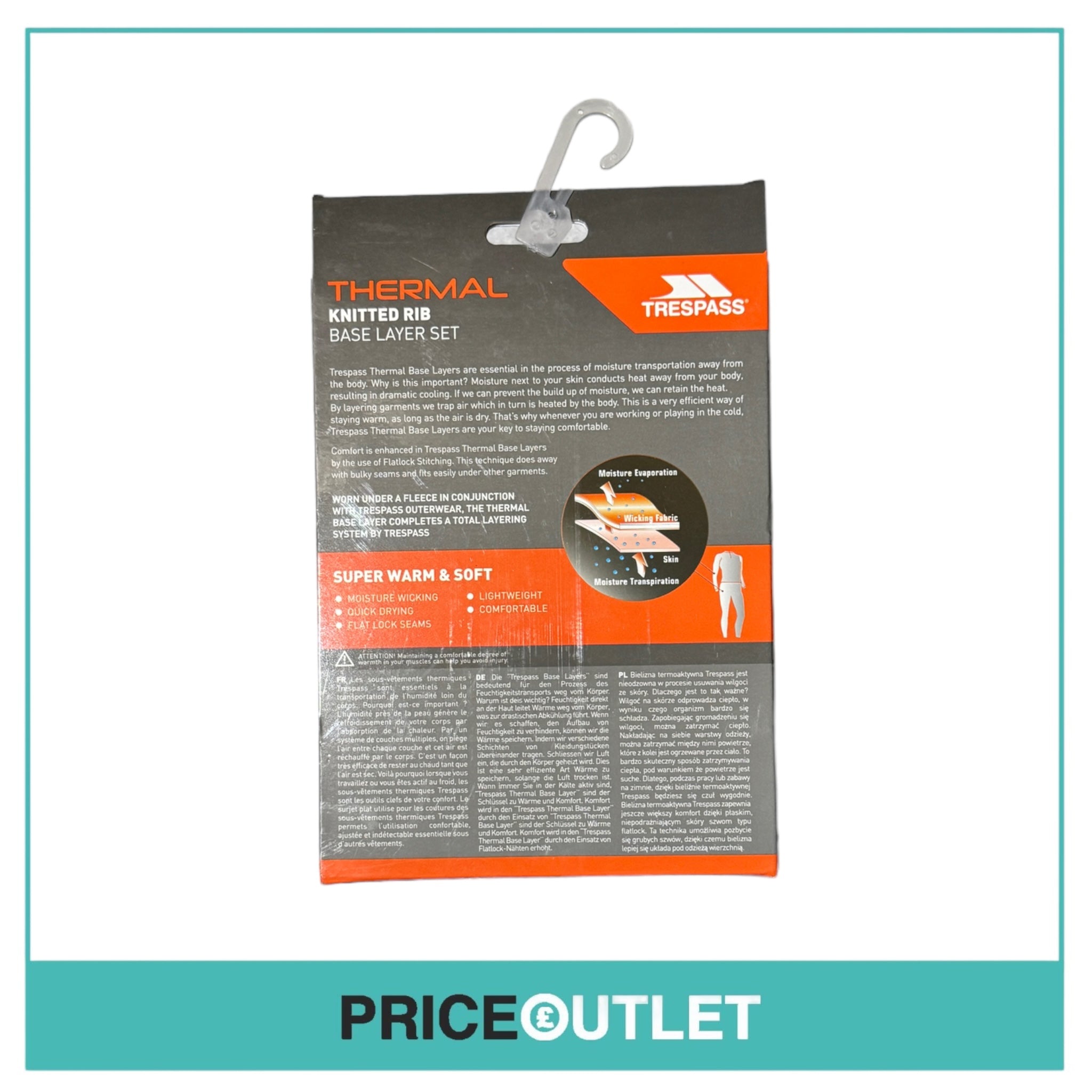 Trespass - Thermal Knitted Rib Base Layer Set - Black - L/XL