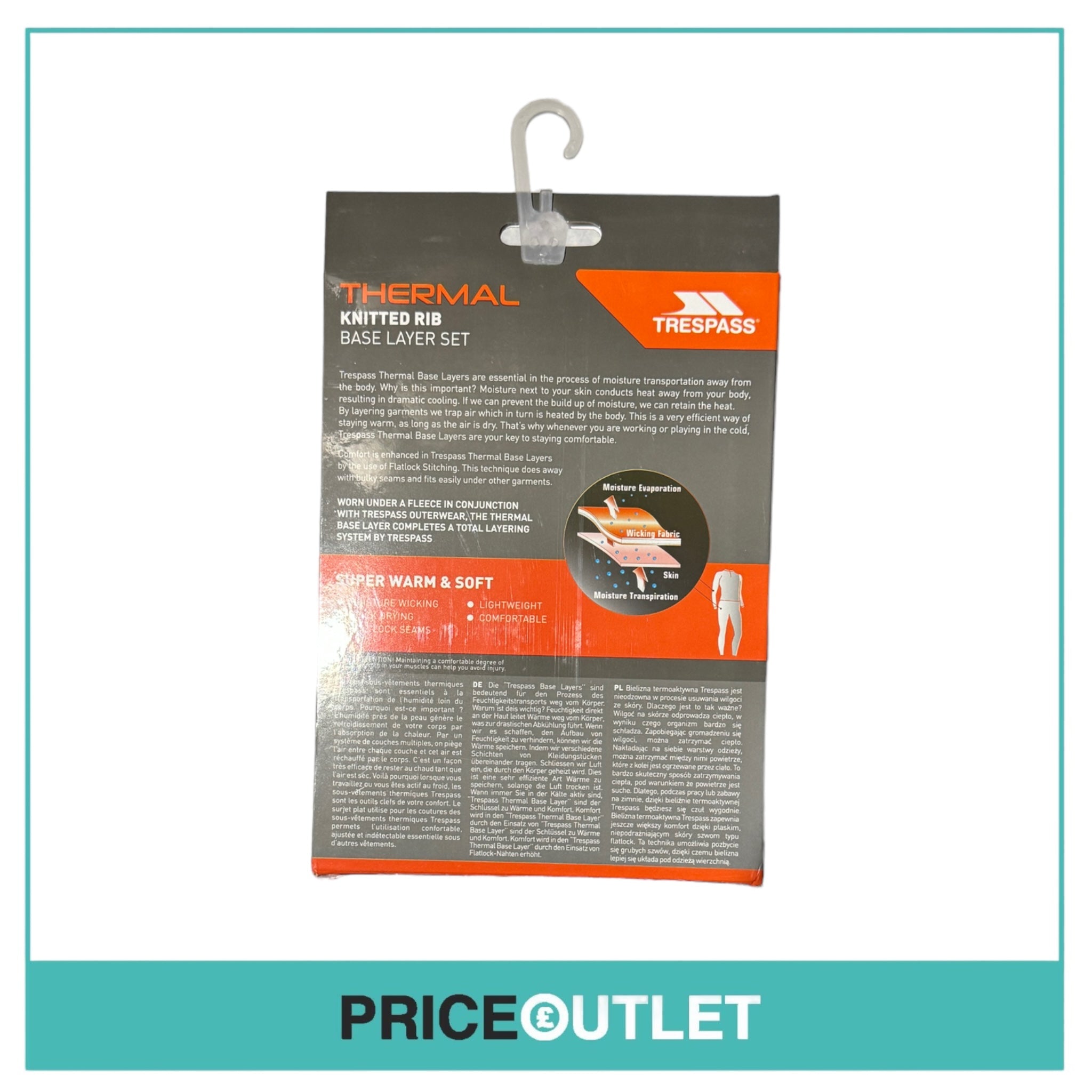 Trespass - Thermal Knitted Rib Base Layer Set - Black - XL/XXL