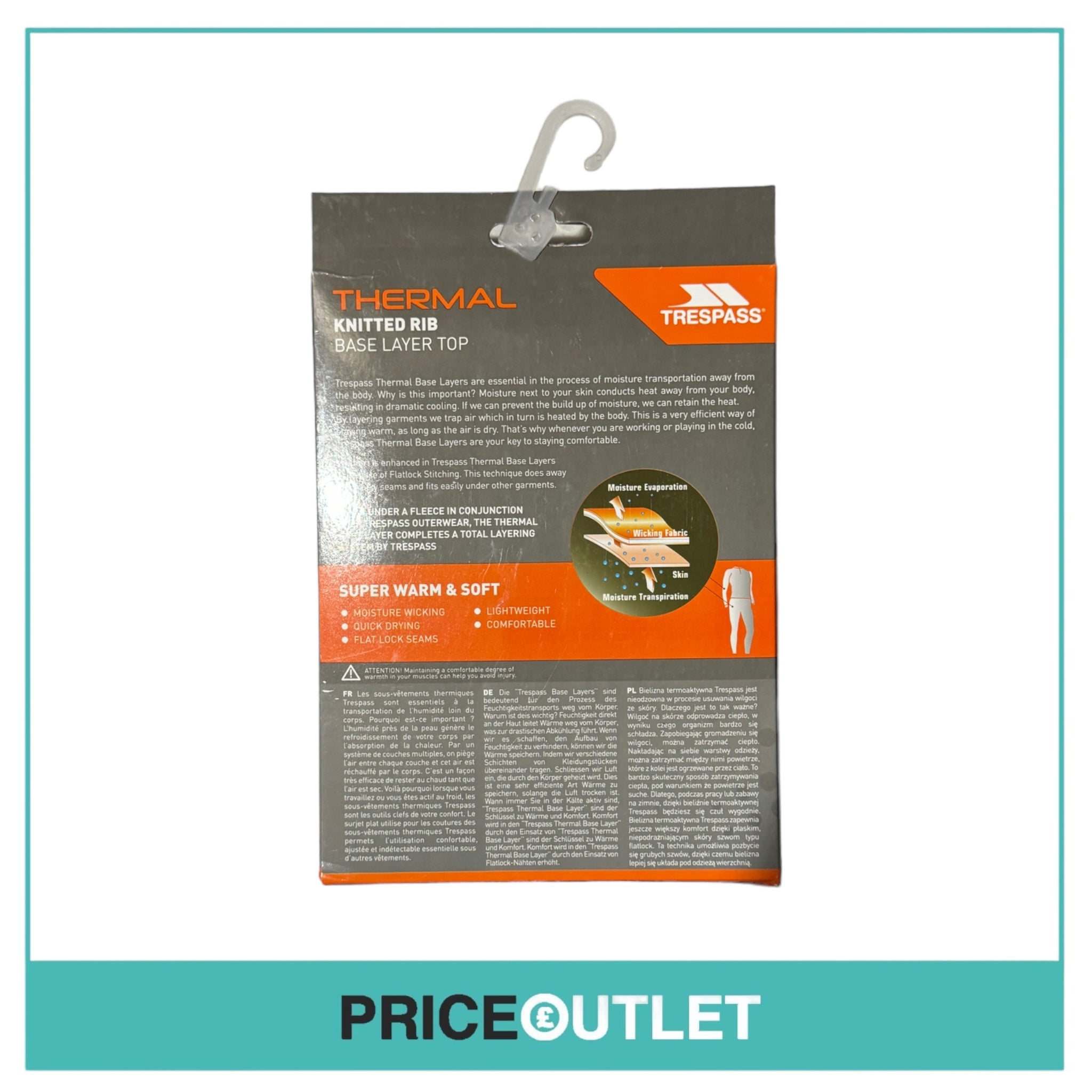 Trespass - Thermal Knitted Rib Base Layer Top - Black - S/M