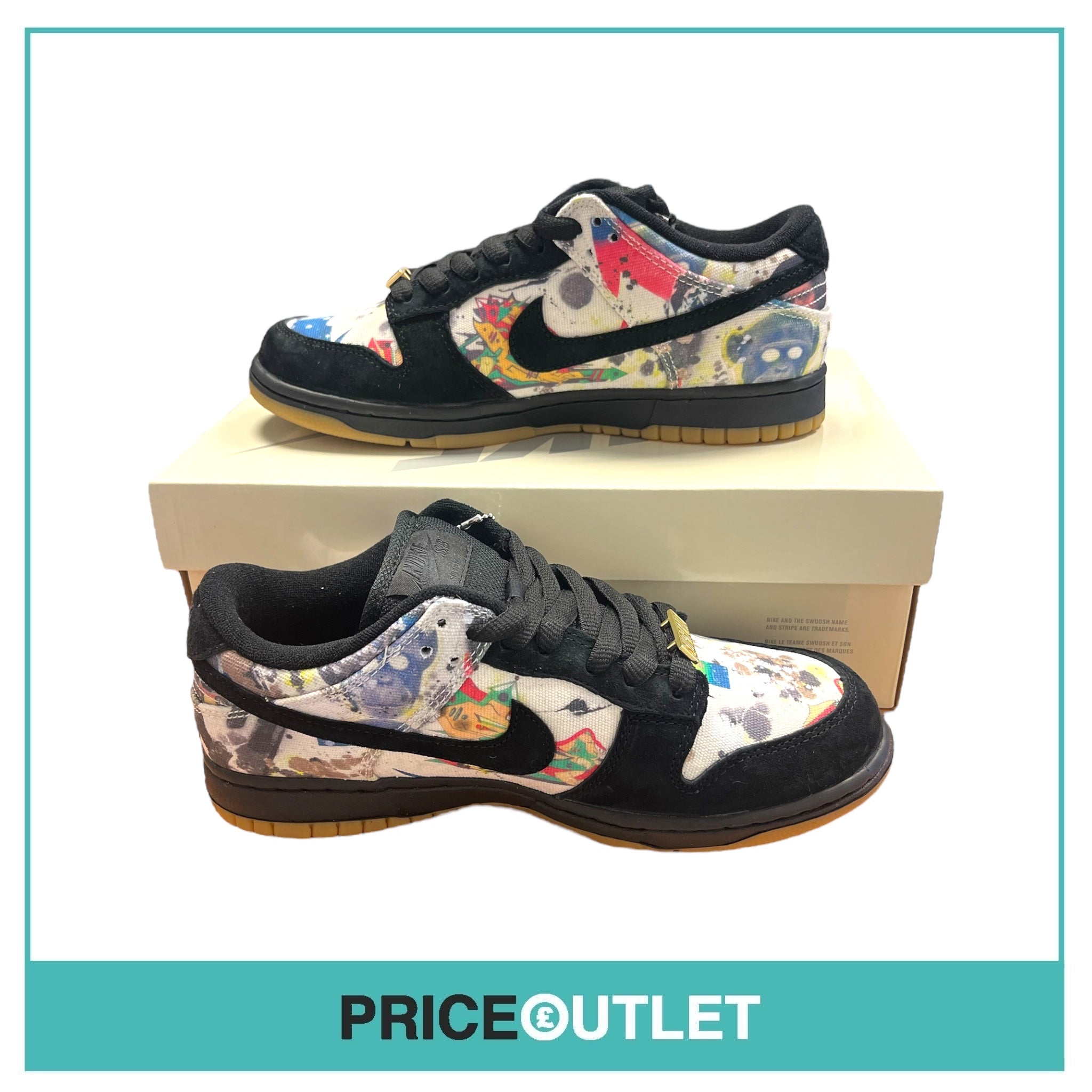 Nike - SB Dunk Low OG QS - FD8778 001 - Black & Multicolour - Size UK 5.5 - BRAND NEW WITH BOX