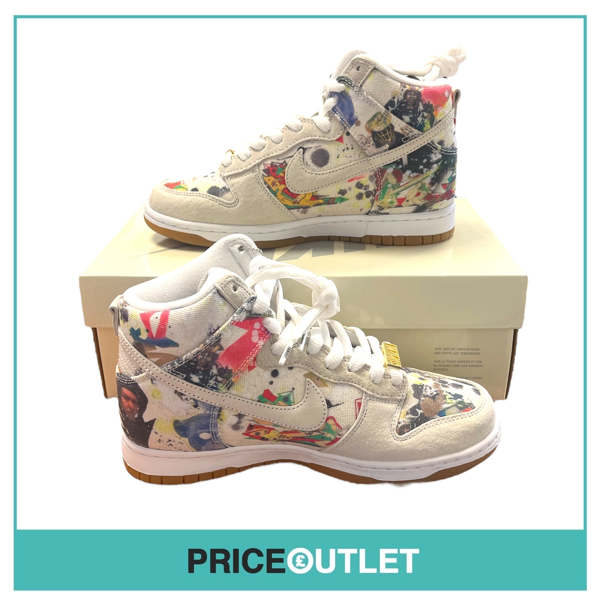 Nike - SB Dunk High OG QS - White & Multi Colour - FD8778 100 - Size UK 6 - BRAND NEW WITH BOX