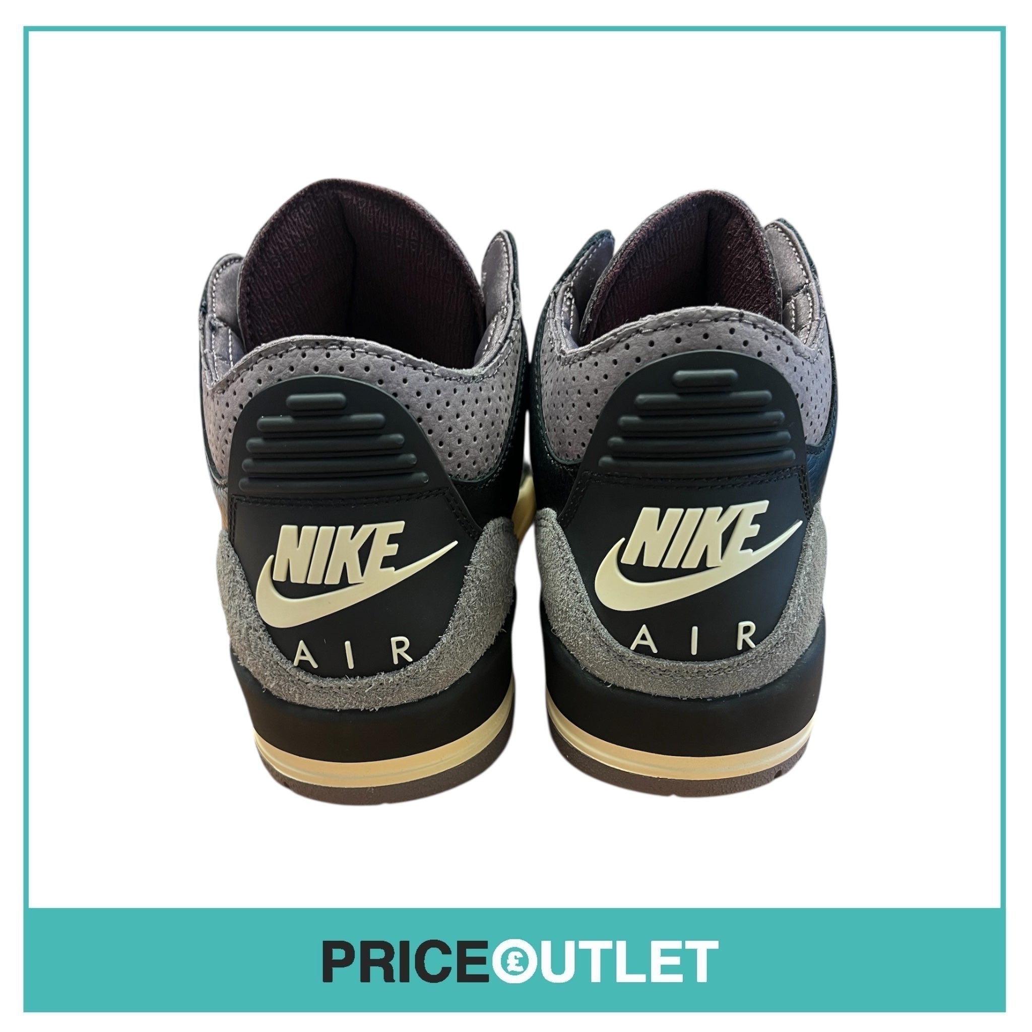 A Ma Maniére x Air Jordan 3 Black Flat Pewter - UK 8 - BRAND NEW WITH BOX