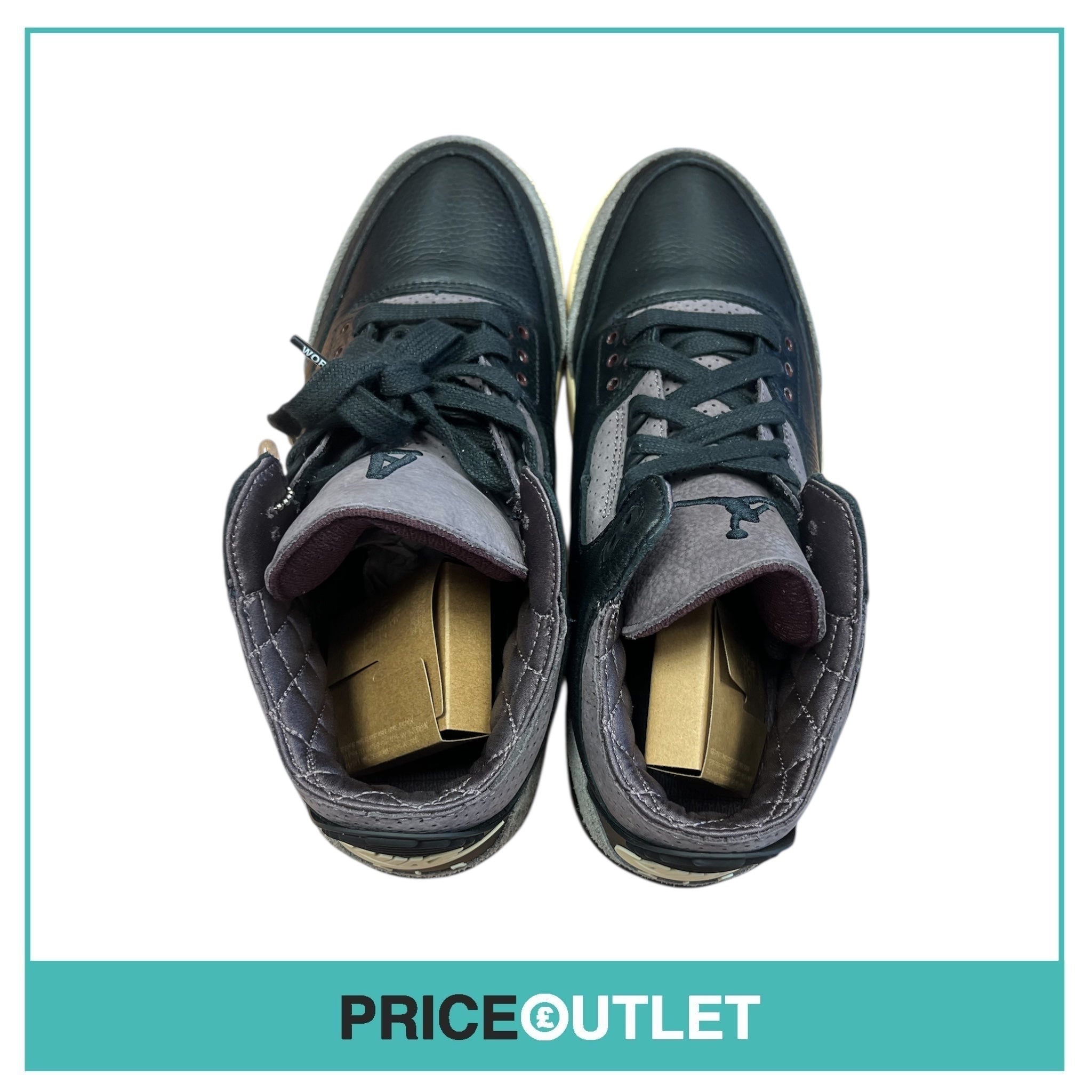 A Ma Maniére x Air Jordan 3 Black Flat Pewter - UK 8 - BRAND NEW WITH BOX