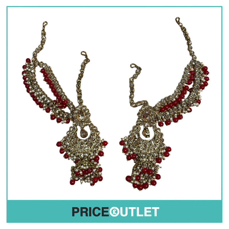 Dhiral's Creations -  Gold and Red Earrings - BRAND NEW IN BAG
