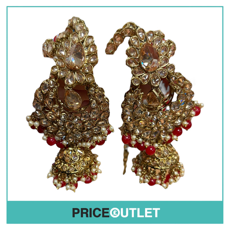 Dhiral's Creations -  Gold and Red Earrings - BRAND NEW IN BAG