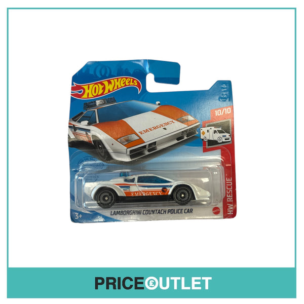 Hot Wheels - HW Rescue 10/10 - Lamborghini Countach Police Car - Damaged