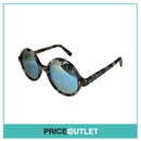 Blue Reflective Lens Sunglasses With Tortoiseshell Print Frame RRP £325