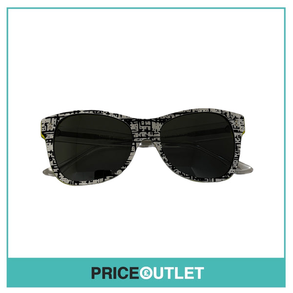 Black & White Patterned Sunglasses With Green Frame Details RRP £325