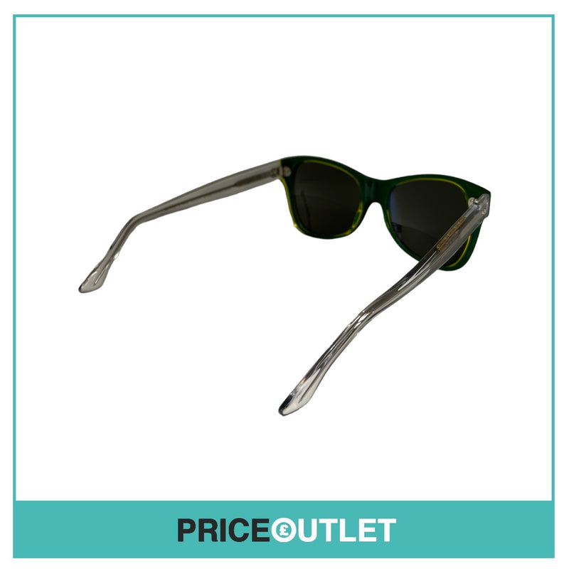 Black & White Patterned Sunglasses With Green Frame Details RRP £325