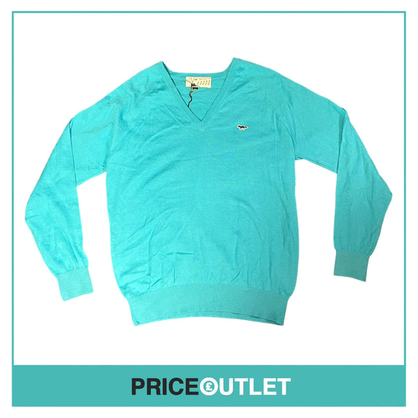 Kitsuné - Mens Blue V-Neck Jumper - Size L - BRAND NEW WITH TAGS