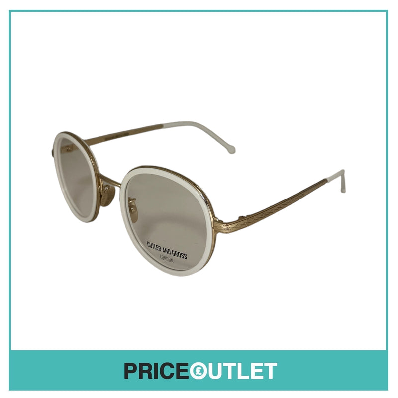 Cutler & Gross - Clear Lens Gold And White Frame Glasses RRP £325
