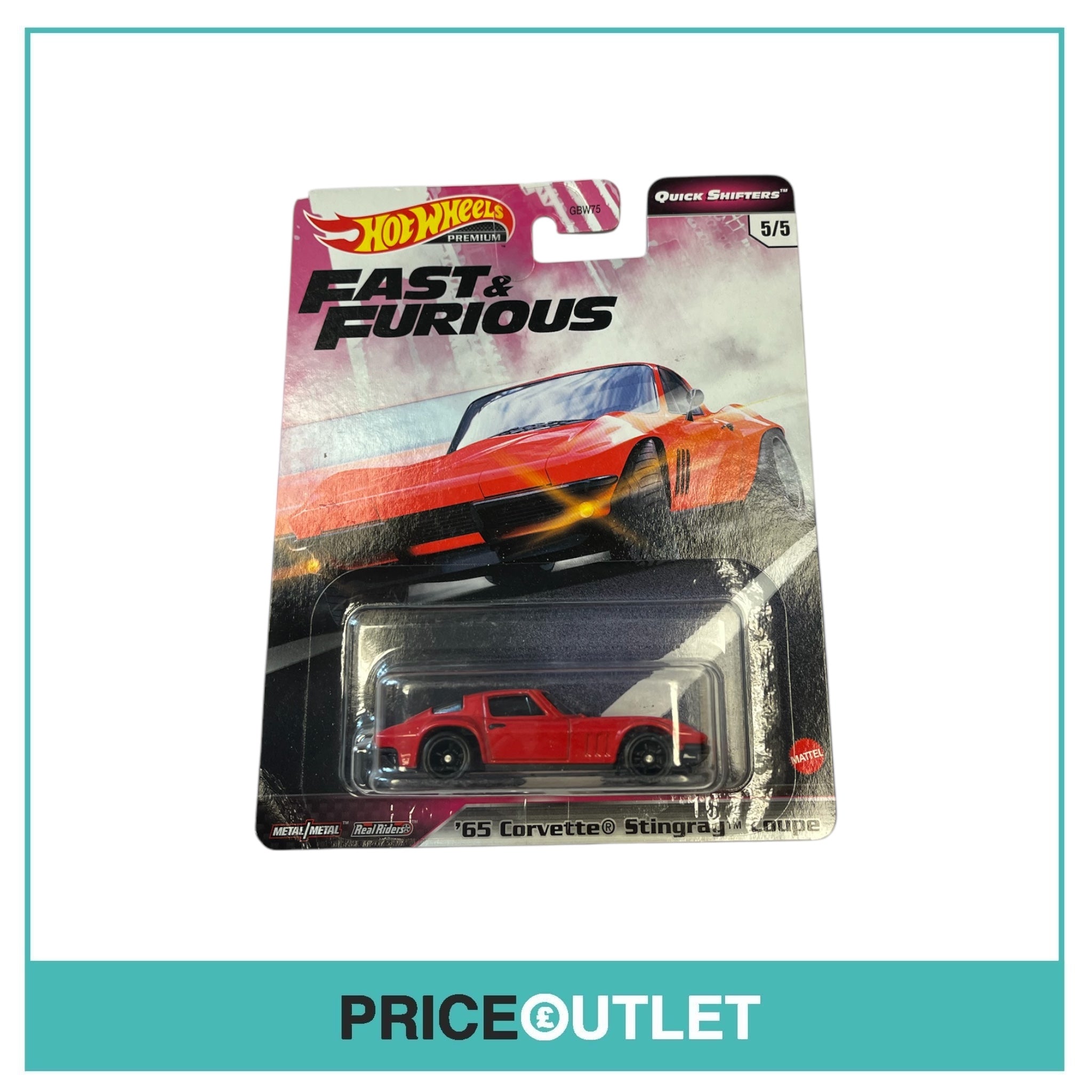 Hot Wheels - Fast & Furious - Quick Shifters - ‘65 Corvette Stingray Coupe 5/5 - Slight Damage