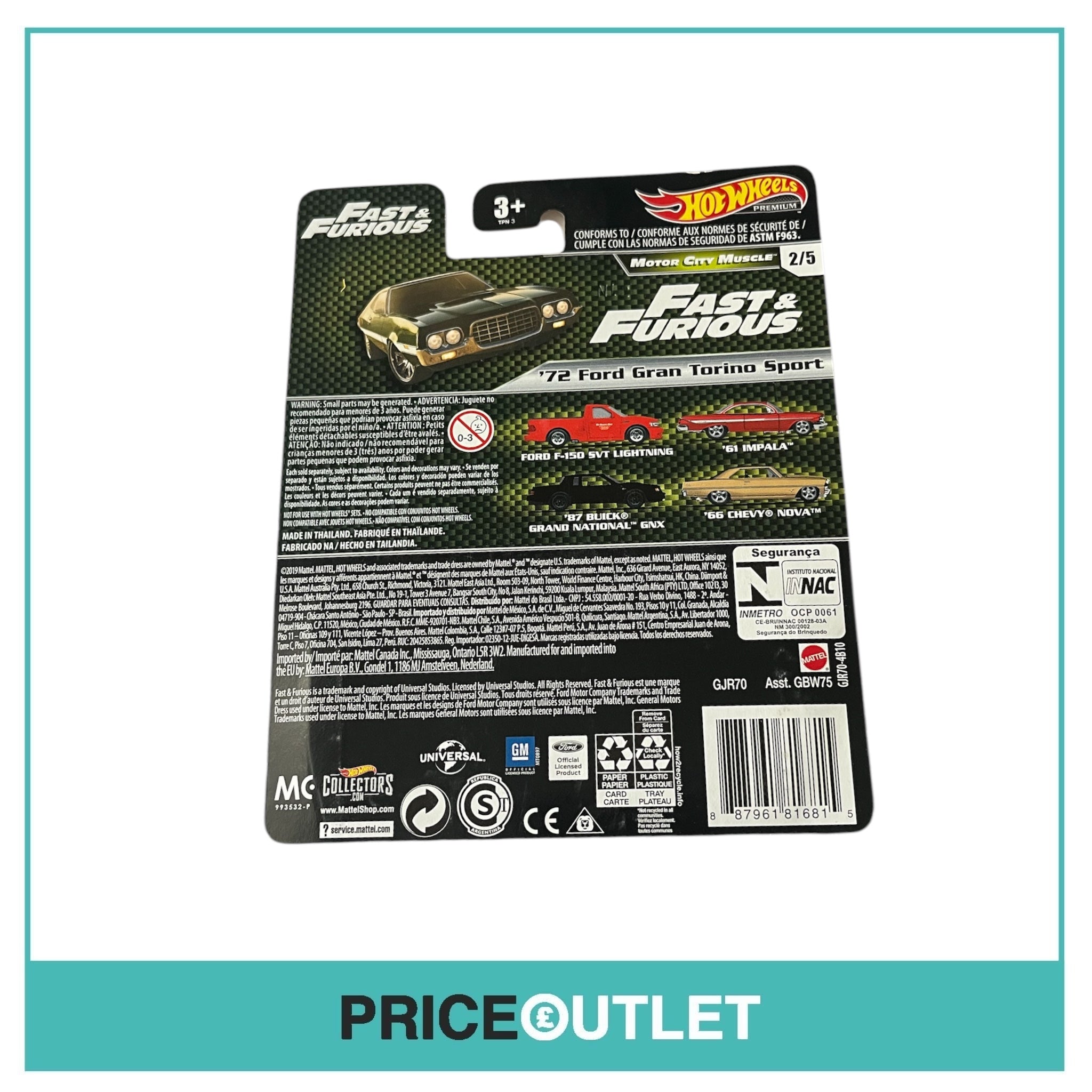 Hot Wheels - Fast & Furious - Motor City Muscle - ‘72 Ford Gran Torino Sport 2/5