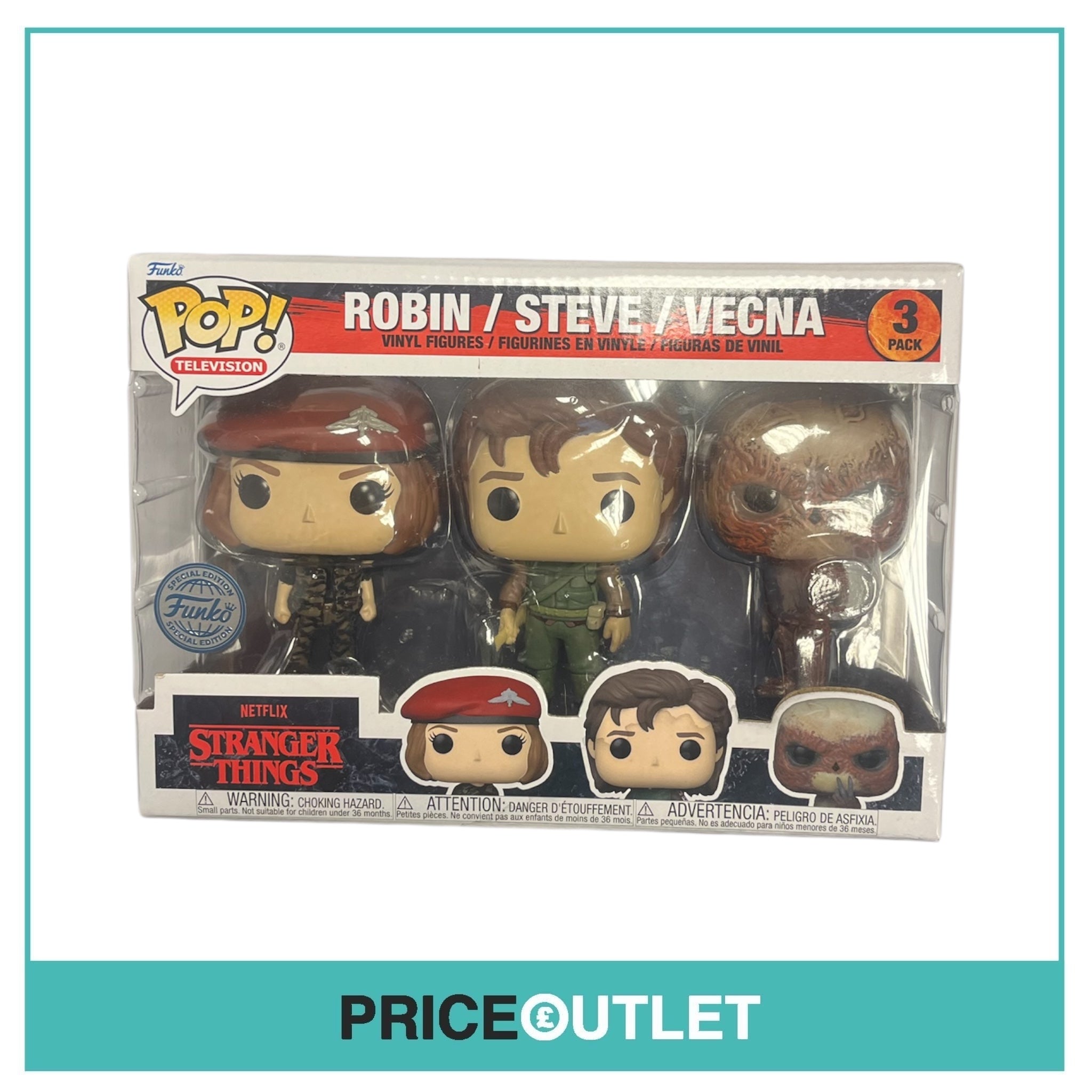 Funko - Robin/ Steve/ Vecna Deluxe 3 Pack! Stranger Things - Funko Special Edition (Damaged)