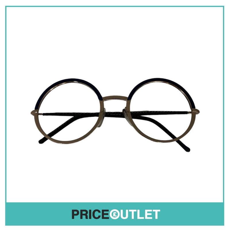 Cutler & Gross - No Lens Blue & Gold Round Glasses RRP £325