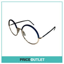 No Lens Blue & Gold Round Glasses RRP £325