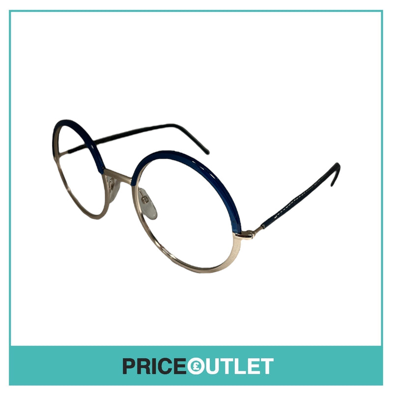 Cutler & Gross - No Lens Blue & Gold Round Glasses RRP £325