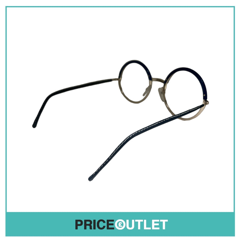 Cutler & Gross - No Lens Blue & Gold Round Glasses RRP £325