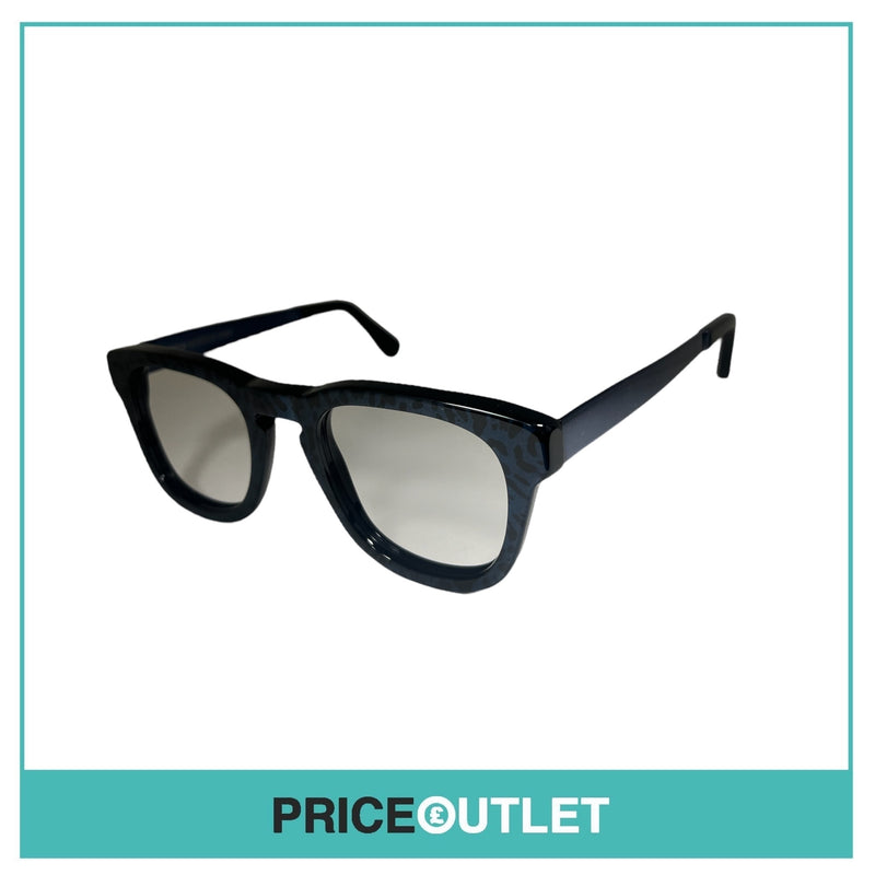 Cutler & Gross - No Lens Blue Leopard Print Glasses RRP £325
