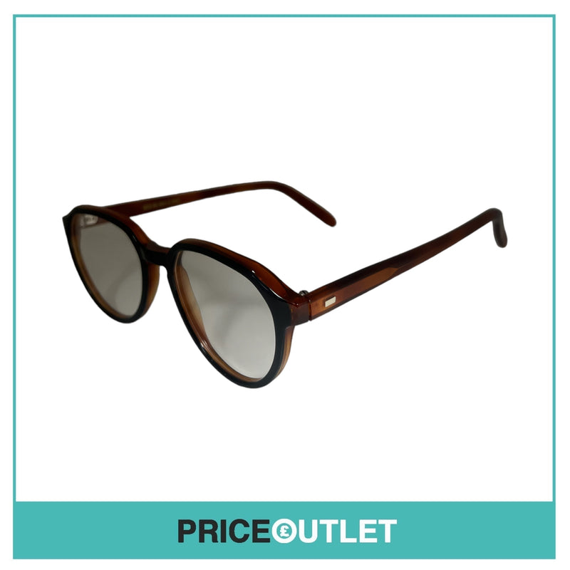 Cutler & Gross - Clear Lens Black & Orange Tortoiseshell Print Round Glasses RRP £325