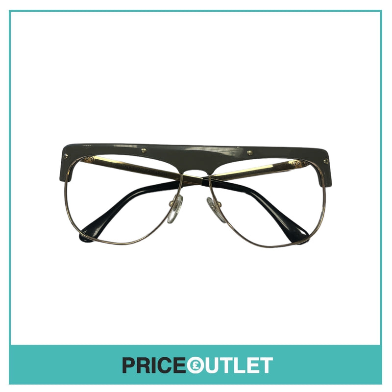Cutler & Gross - No Lens Grey & Gold Frame Glasses RRP £325