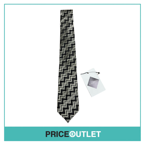 Marwood - Black and Grey Zig Zag Tie - Size 7 - BRAND NEW WITH TAGS