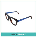 No Lens Matte Dark Brown Tortoiseshell Print & Blue Frame Glasses RRP £325