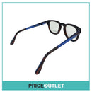 No Lens Matte Dark Brown Tortoiseshell Print & Blue Frame Glasses RRP £325