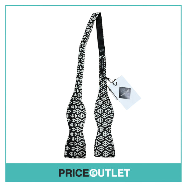 Marwood - Black and White Geometric Print Bow Tie - Size 6 - BRAND NEW WITH TAGS