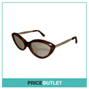 Clear Lens Cat Eye Brown Tortoiseshell Print & Gold Frame Glasses RRP £325