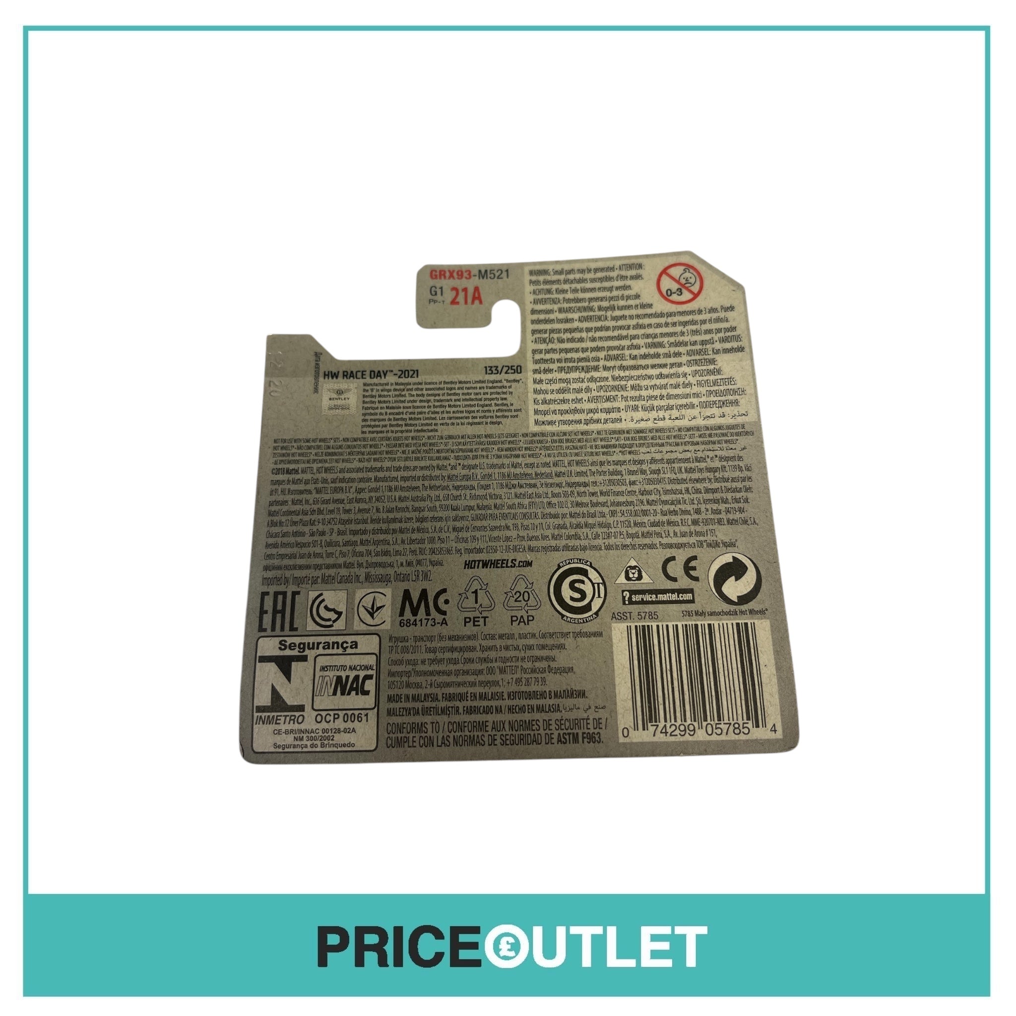 Hot Wheels - HW Race Day 7/10 - 2018 Bentley Continental GT3 (Damaged)