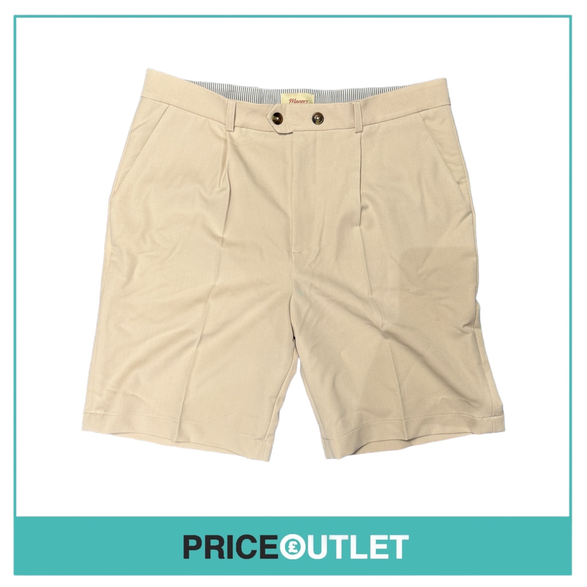 Manors Golf - Lightweight Shorts - Natural - Size 34 - BRAND NEW IN PACKAGING