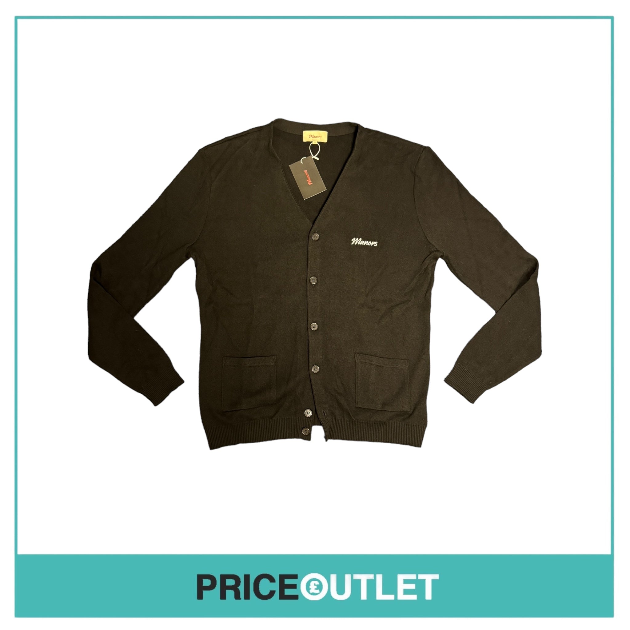 Manors Golf - Knitted Cardigan - Jet Black - Size M - BRAND NEW
