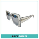 Clear Frame Reflective Lens Sunglasses With Jewel Trim RRP £325