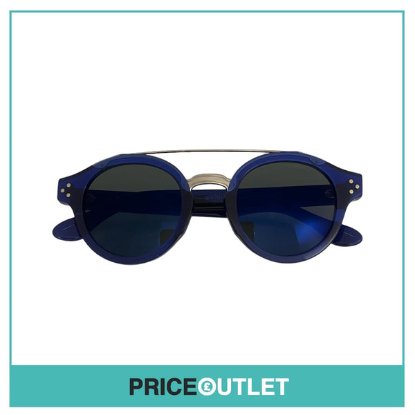 Blue Translucent Frame Sunglasses With Silver Trim RRP £325