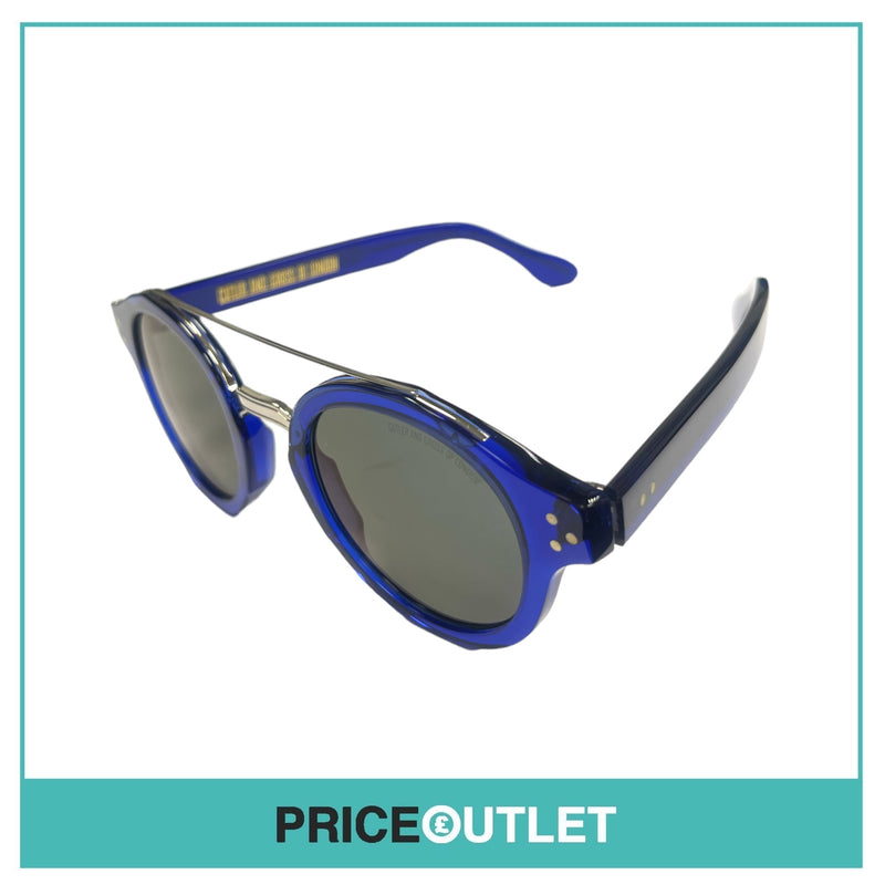 Blue Translucent Frame Sunglasses With Silver Trim RRP £325