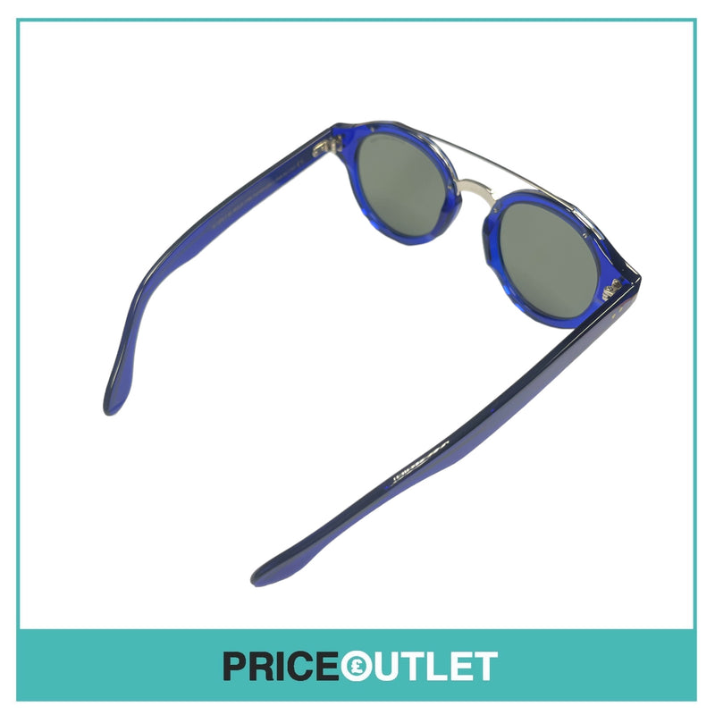Blue Translucent Frame Sunglasses With Silver Trim RRP £325