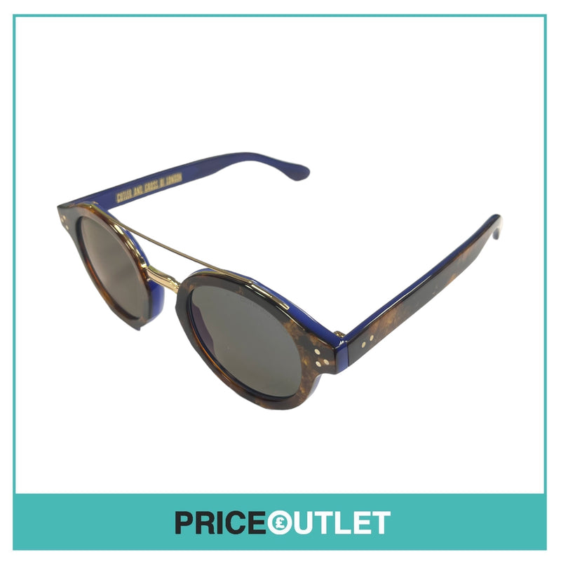 Cutler & Gross - Blue Lens Blue & Brown Frame Sunglasses RRP £325