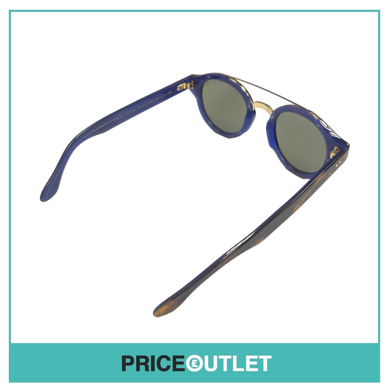 Cutler & Gross - Blue Lens Blue & Brown Frame Sunglasses RRP £325