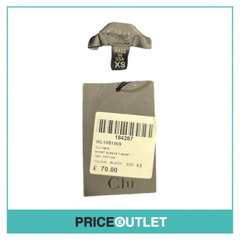 Clu - Black Short Sleeve T-Shirt - Size XS - BRAND NEW WITH TAGS