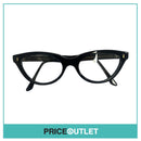 Clear Lens Black Frame Glasses With Dark Blue Detail RRP £325