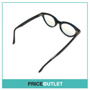 Clear Lens Black Frame Glasses With Dark Blue Detail RRP £325