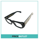 Clear Lens Black Frame Glasses With Black & White Patterened Arms RRP £325