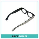 Clear Lens Black Frame Glasses With Black & White Patterened Arms RRP £325