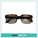 Clear Lens Yellow & Brown Tortoiseshell Print Square Glasses RRP £325