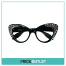 No Lens Black Frame Jewelled Glasses RRP £325